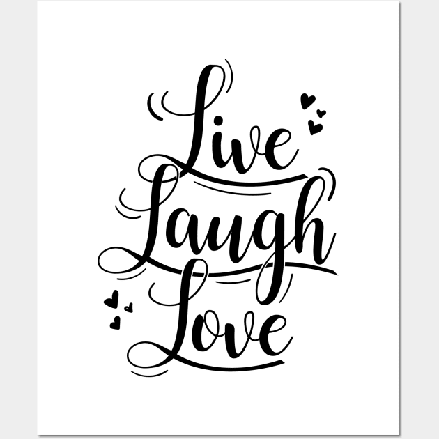 Live Laugh Love Typography Wall Art by Suniquin